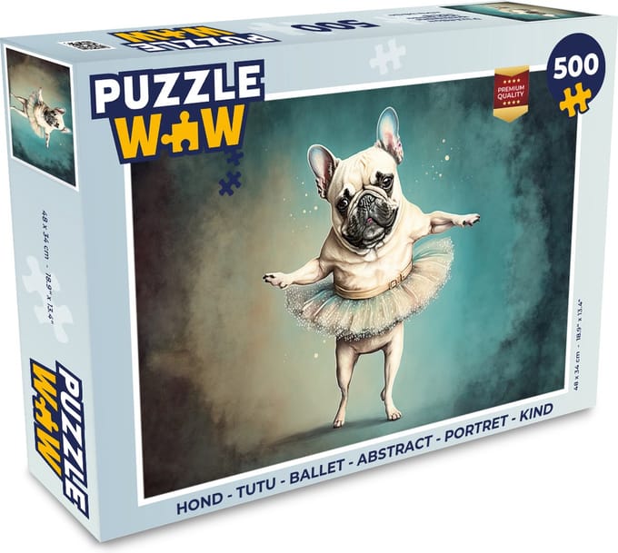 Puzzel Hond - Tutu - Ballet - Abstract - Portret - Kind - Legpuzzel - Puzzel 500 stukjes