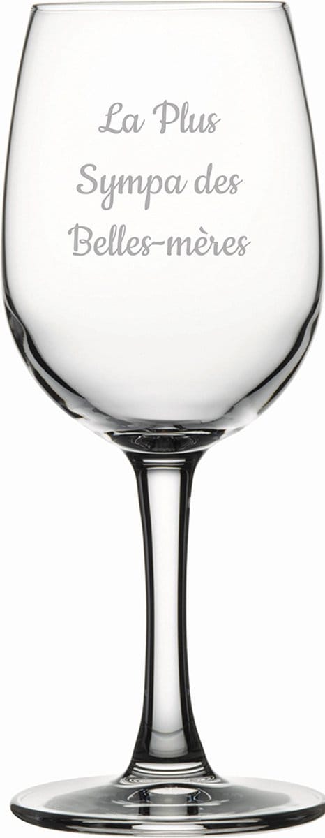 Witte wijnglas gegraveerd - 26cl - La Plus Sympa des Belles-mères