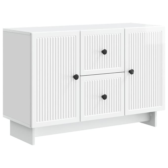 vidaXL - Dressoir - met - lade - Hoogglans - Wit - 89 - x - 34,5 - x - 60 - cm - Bewerkt - hout