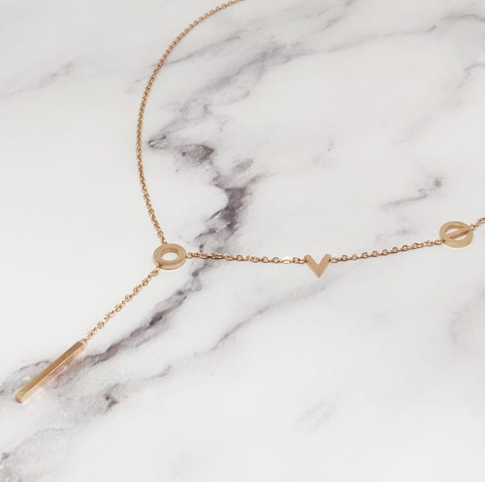 Mei's - Muse Love Chain - ketting dames - rosegoud - 40 t/m 45 cm