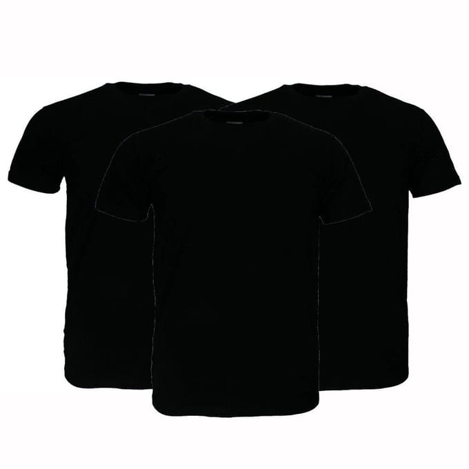 Fruit Of The Loom Blanco Katoenen T-Shirts 3-Pack Zwart - S