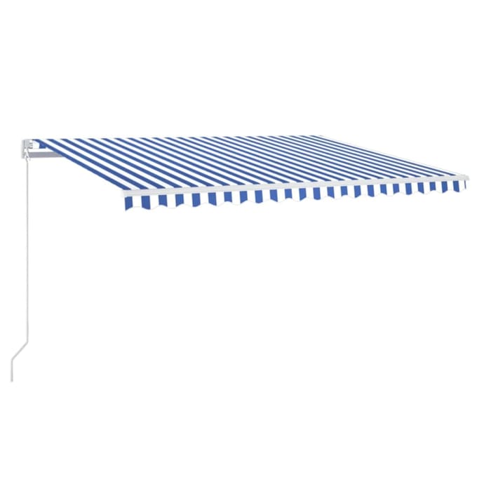 vidaXL - Uitschuifbare - luifel - Blauw - en - Wit - 400 - × - 350 - cm