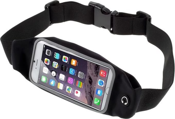 GadgetBay Zwarte heupband iPhone 6 6s 7 8 Plus Sportband Hardlopen