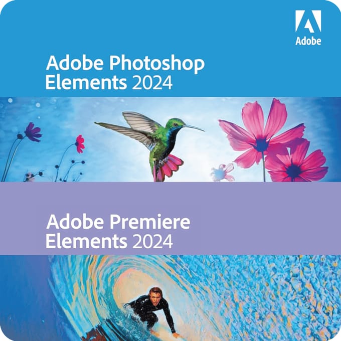 Adobe Photoshop Elements 2024 + Premiere Elements 2024 Win/MAC EDU