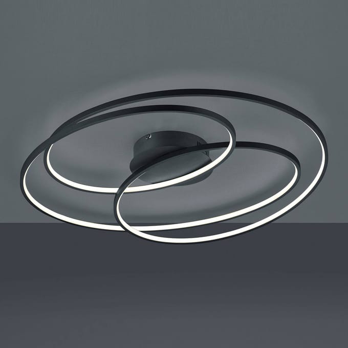 Trio Lighting LED plafondlamp Gale, 80 cm, mat zwart