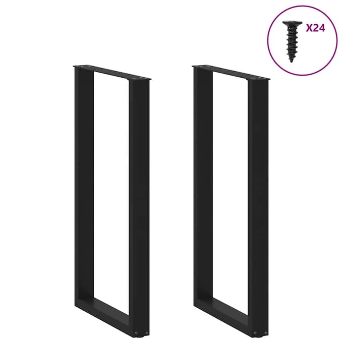 vidaXL - Bartafelpoten - 2 - st - U-vormig - 60x(110-111) - cm - staal - zwart