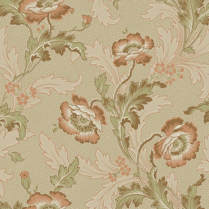 Boråstapeter Vliesbehang 8069 - Anno II - Botanisch Rood - 53cm x 10.05m