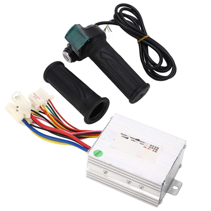 Fietscontroller Vermogensdisplay Gashandvat Elektrische Fiets Geborstelde Controller Kit voor Driewieler black