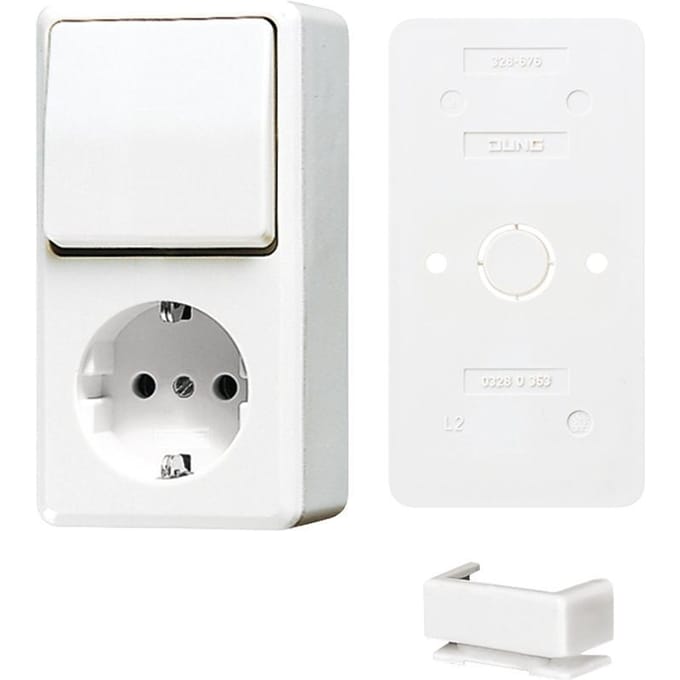 Jung Combi serie AP600 combinatie schakelaar stopcontact - B675AWW