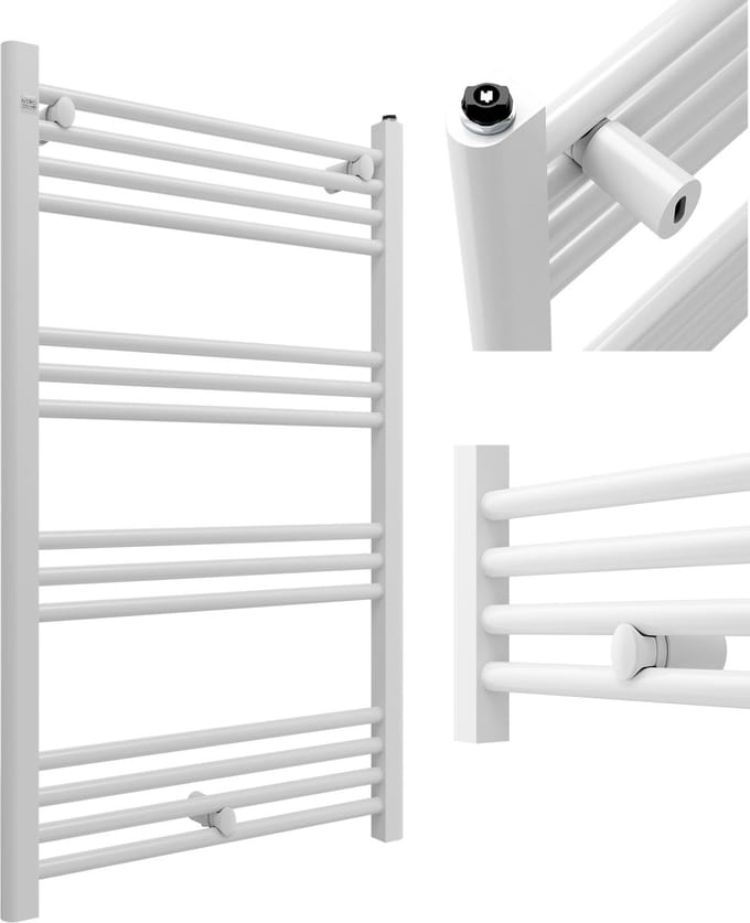 Granitan Handdoekradiator Puerto - 100x60cm - Wit - Ladderdesign - Badkamer Verwarming - CV Radiator