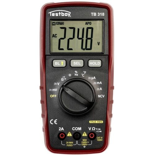 Testboy TB 318 Multimeter Digitaal Zekeringautomaat CAT IV 1000 V