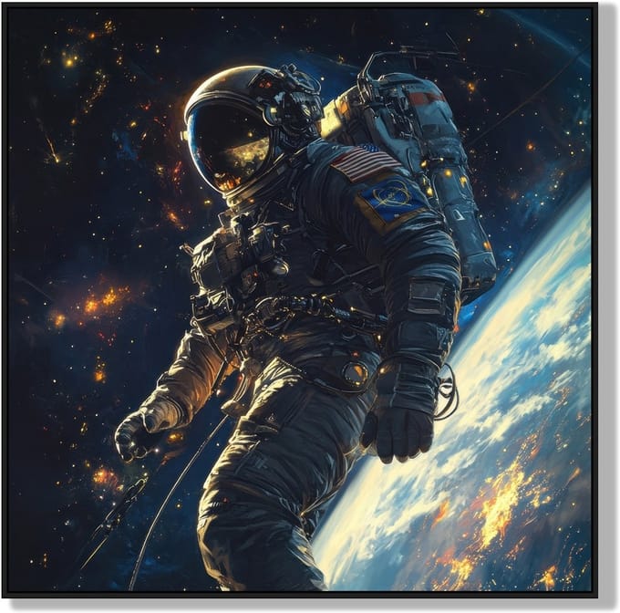 Schilderij 100x100cm astronaut
