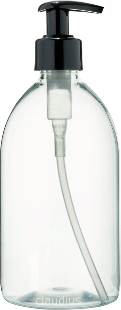 Lege Plastic Fles 500 ml PET transparant - met zwarte pomp - set van 10 stuks - navulbaar - Leeg