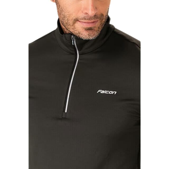 Falcon Haller Skipully - Wintersportpully Voor Heren - 1/2 Zip - Zwart/Olive - M