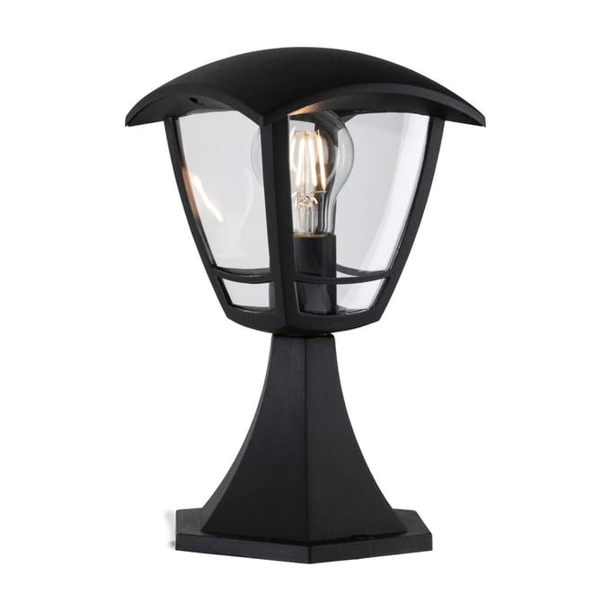 Bolderlamp Classic Curved IP44 280 mm max. 12W 230V Helder, Zwart E27 Kunststof