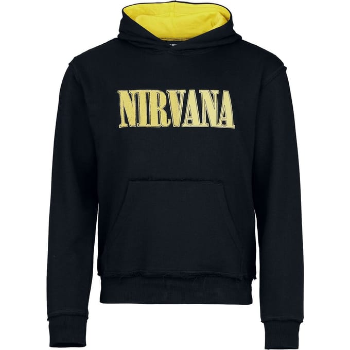 Nirvana Trui met capuchon - Logo - S tot 4XL - voor Mannen - zwart-geel