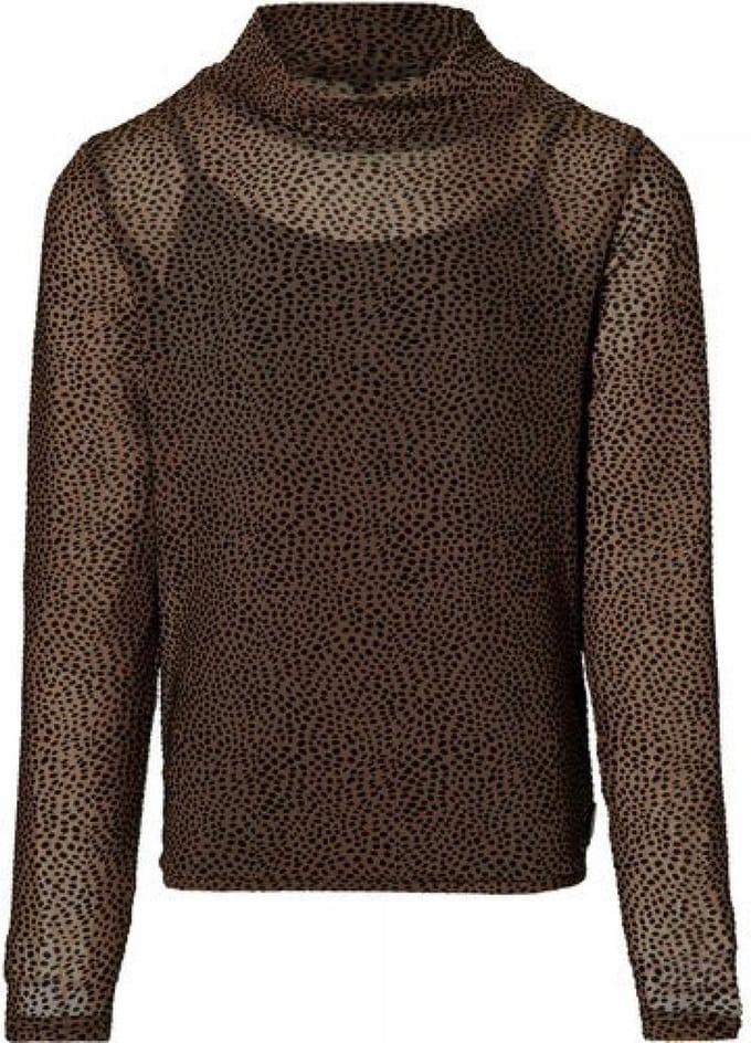 Levv meiden shirt Kaya Mid Brown Dot - maat 140