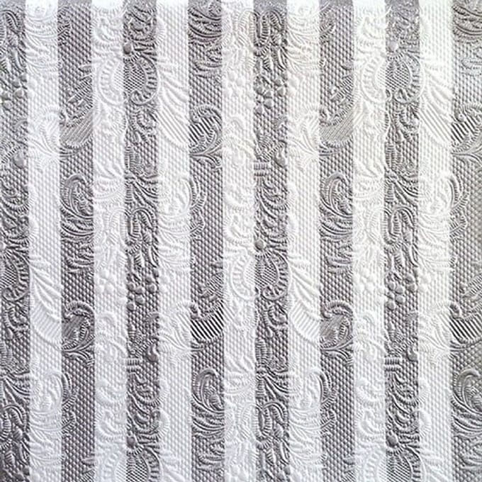 Lunch Servetten Elegance Stripes Silver - Ambiente - 33x33 cm