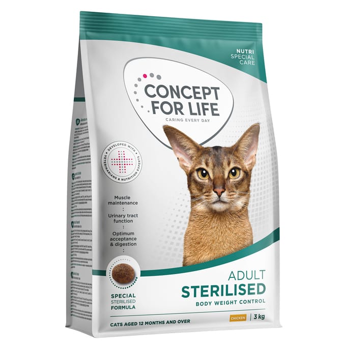 Concept for Life Sterilised Cats Kip Kattenvoer - Nieuw: 3 kg