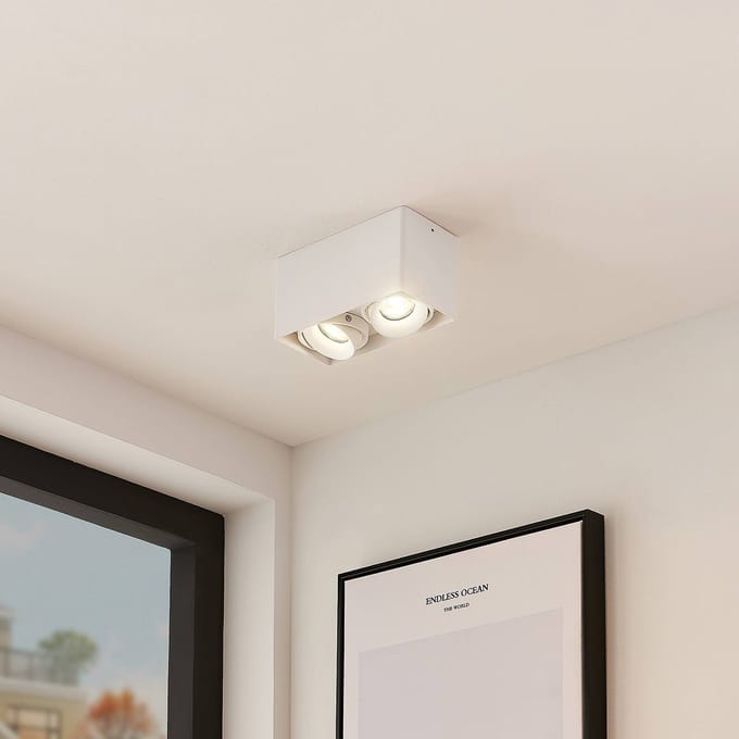 Arcchio - plafondlamp - 2lichts - Aluminium - H: 9.4 cm - GU10 - wit