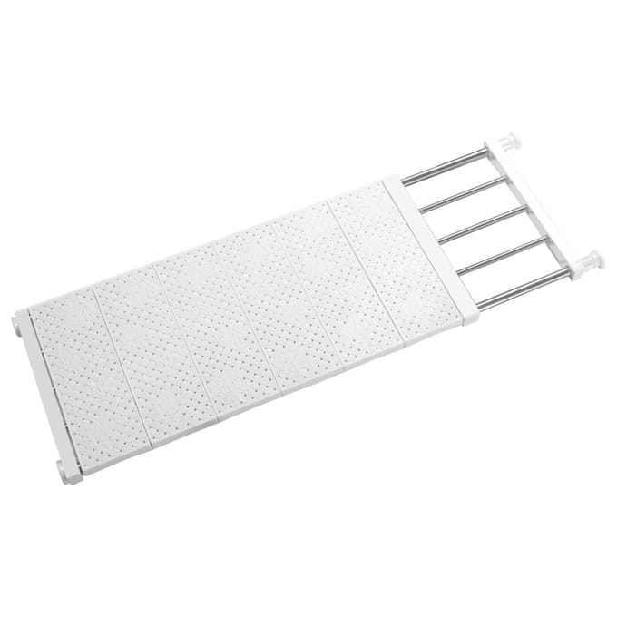 Uitschuifbare Kledingkast Plank Opbergrek 73-130 x 30 cm Stevig Lengte Veelzijdig Uitschuifbare Kledingkast white
