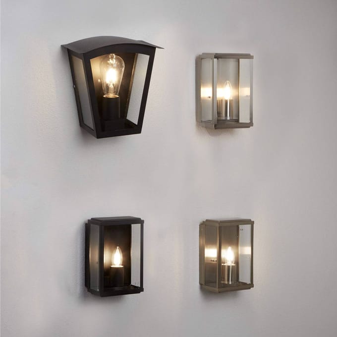 Searchlight Buitenwandlamp box, messing