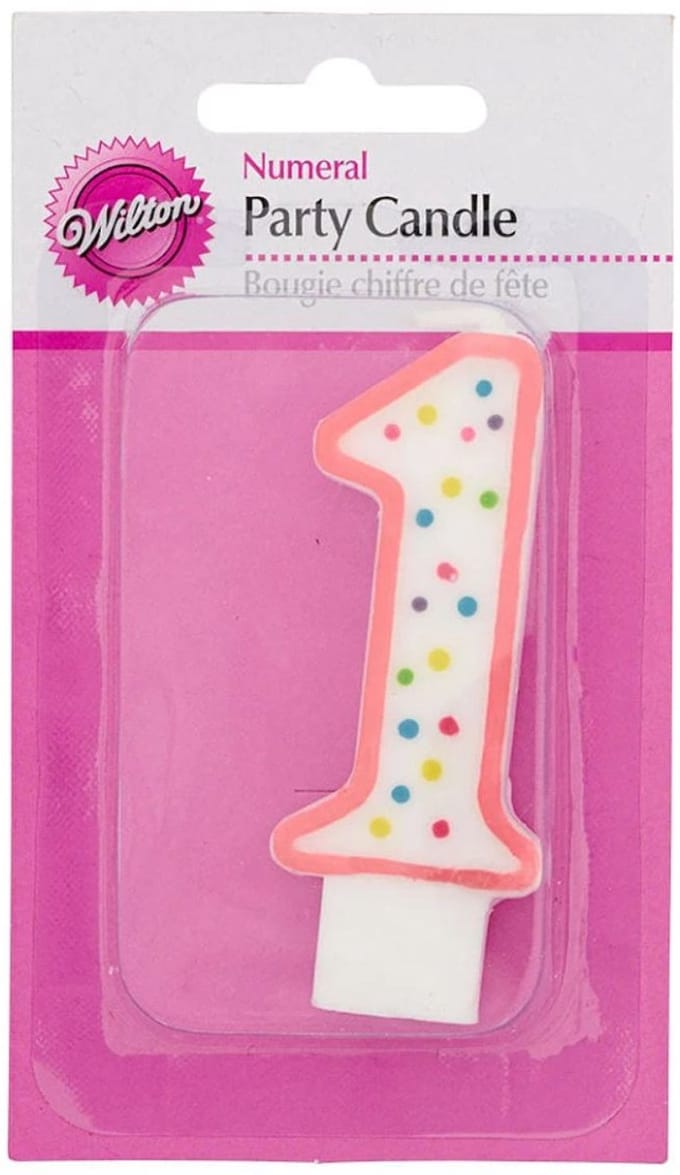 Wilton Verjaardagskaarsjes - Taart Kaarsjes - Roze - Cijfer 1