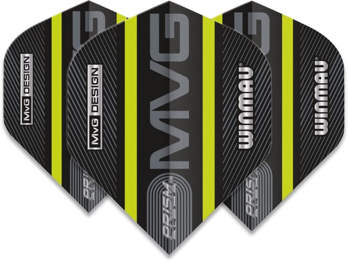 Winmau Prism Alpha Black MVG Green - Dart Flights
