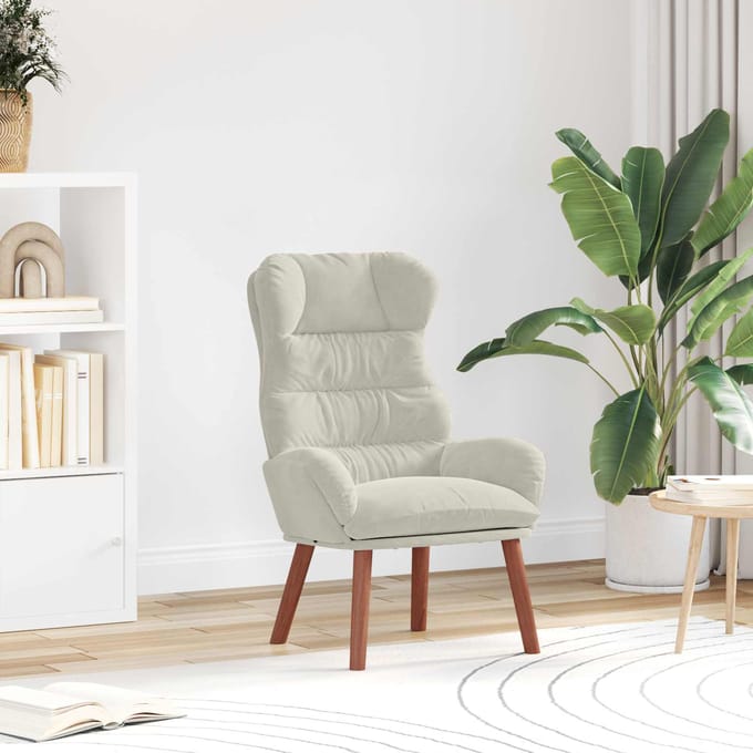 vidaXL - Fauteuil - Crème - 69 - x - 74 - x - 93 - cm - Fluweel