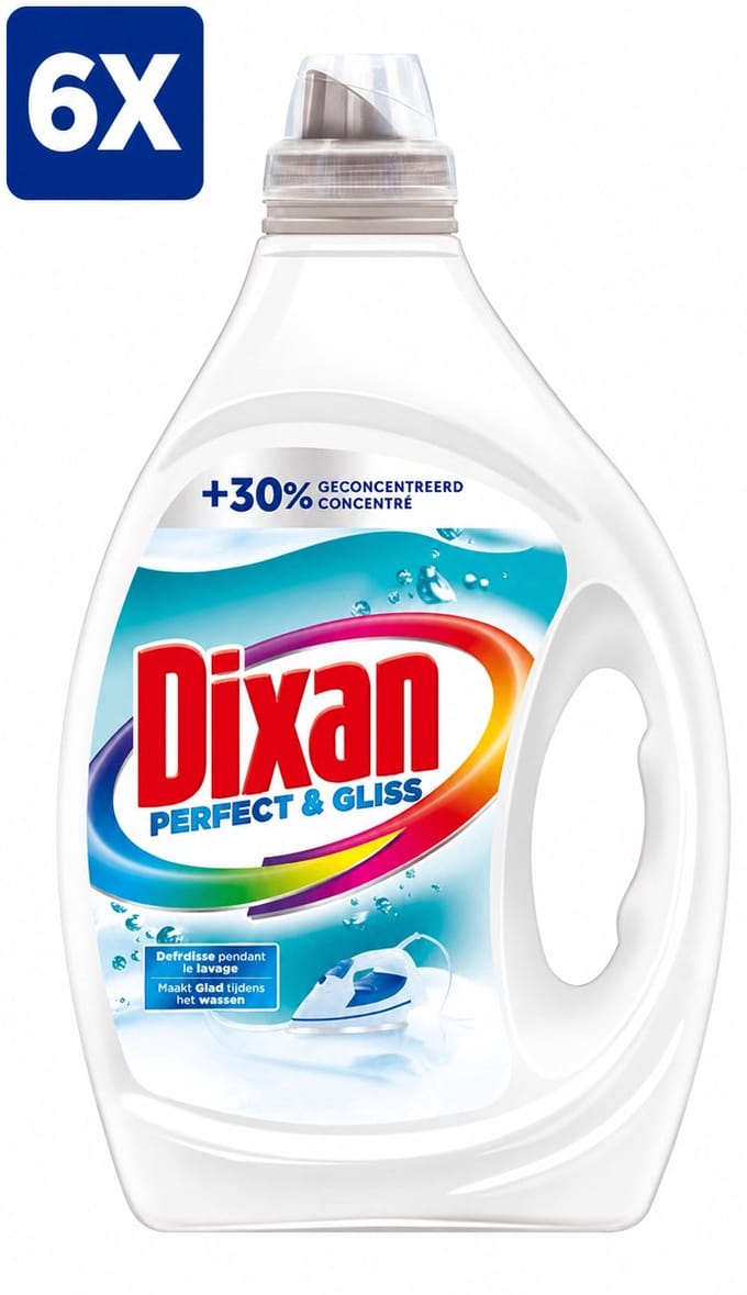 6 x Dixan Vloeibaar Wasmiddel - Perfect & Gliss - 32 wasbeurten