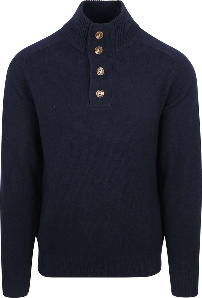Steppin' Out Mocker Trui Lamswol Navy - Maat M - Heren