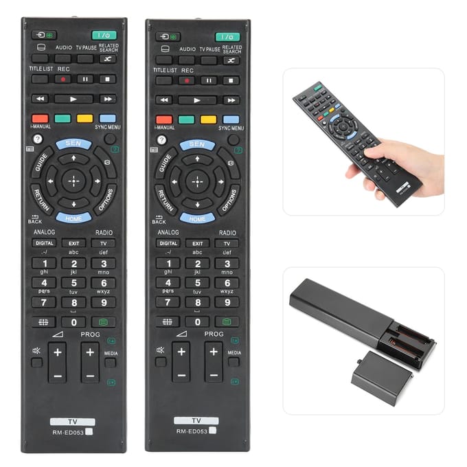 Lot de 2 télécommandes multifonctions pour téléviseur Sony black