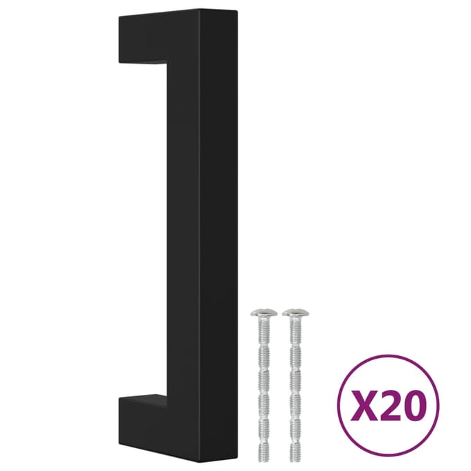vidaXL - Handvatten - 20 - st - 96 - mm - roestvrij - staal - zwart