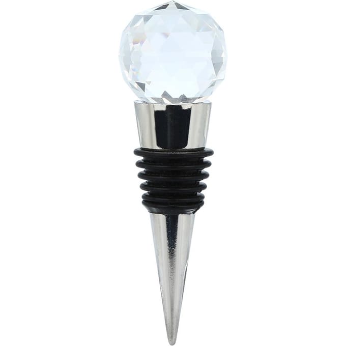 Bouchon de Champagne en Acier Inoxydable Cristal Diamant Bouchon de Bouteille de Vin Pétillant white