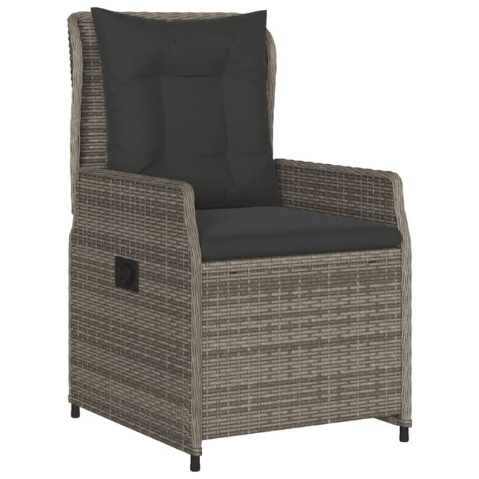 vidaXL - 9-delige - Tuinset - met - kussens - poly - rattan - grijs