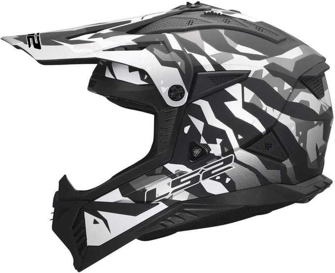 LS2 Helm Fast II Grotesk MX708 zwart / grijs maat S