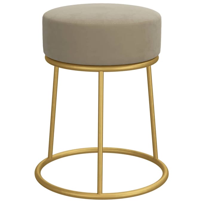 vidaXL - Hocker - rond - fluweel - donkergrijs
