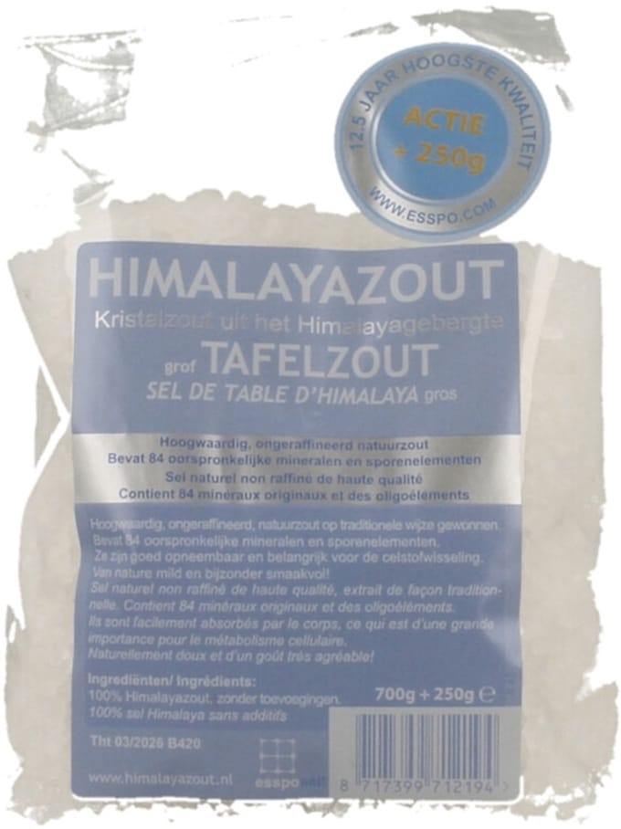 Esspo Himalayazout wit grof 700 + 250 gram actie 950 Gram