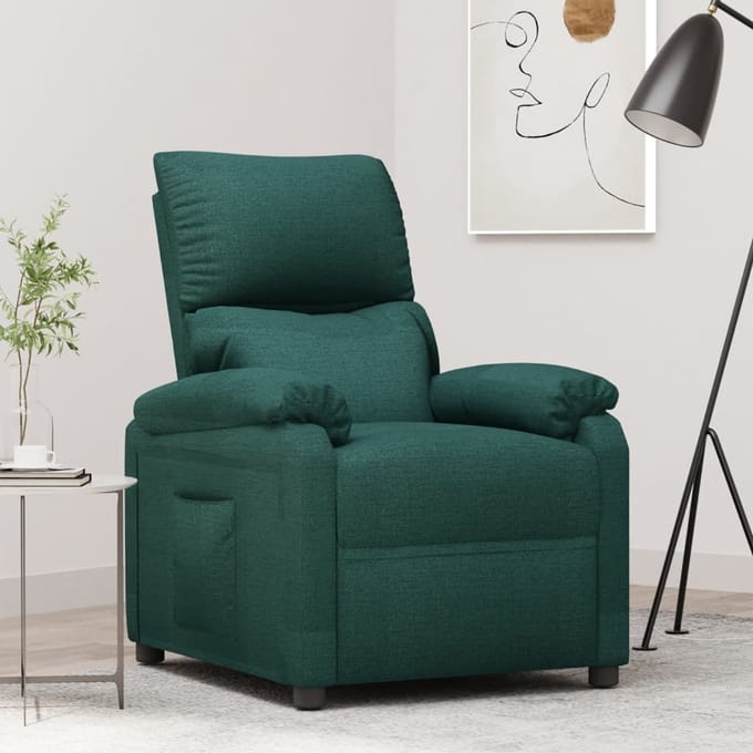 vidaXL Fauteuil verstelbaar stof donkergroen