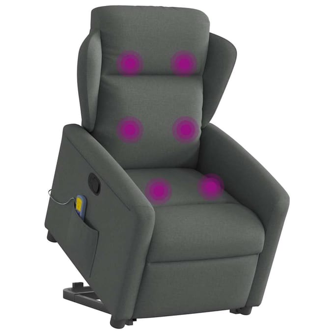 vidaXL - Sta-op-massagestoel - verstelbaar - stof - donkergrijs