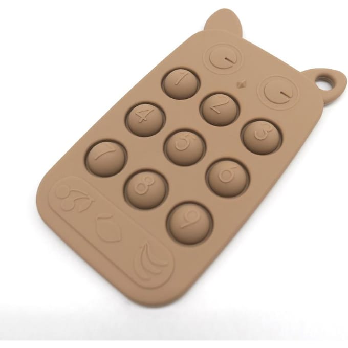 Anneau de dentition en silicone pour télécommande d'enfant Période d'appétit oral de bébé Apaisant Télécommande Morsures de dentition Exterminateur Jouets marron