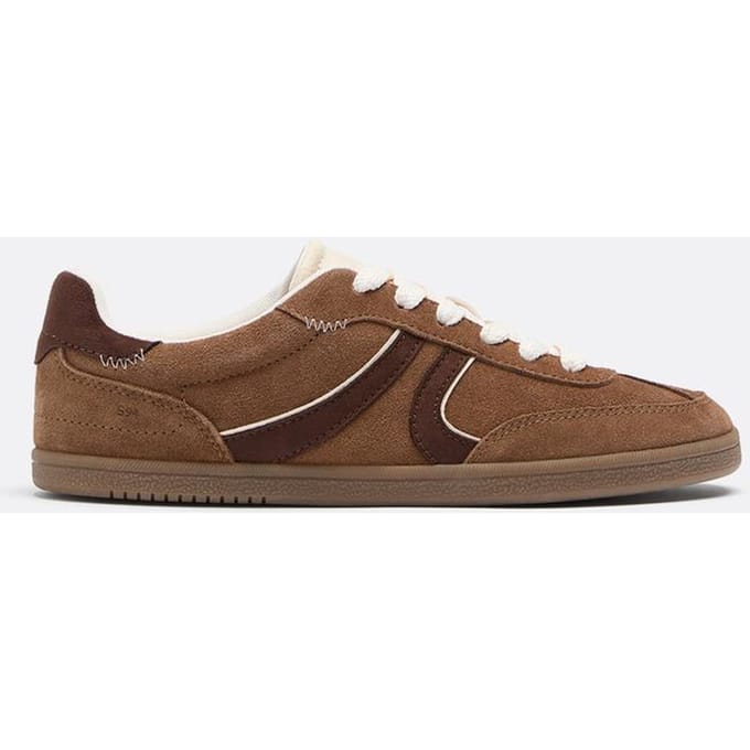 Stradivarius S011 Retro sneakers van leer  BRUIN 35