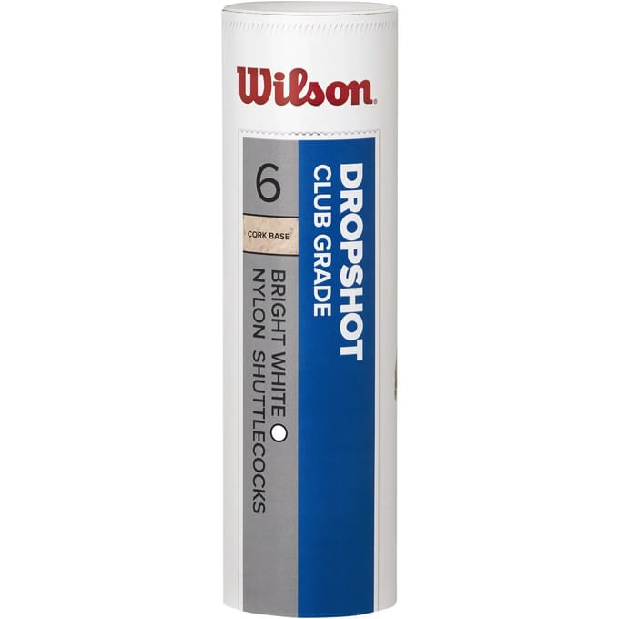 Wilson Dropshot Badminton Shuttles - Wit - 6 Stuks