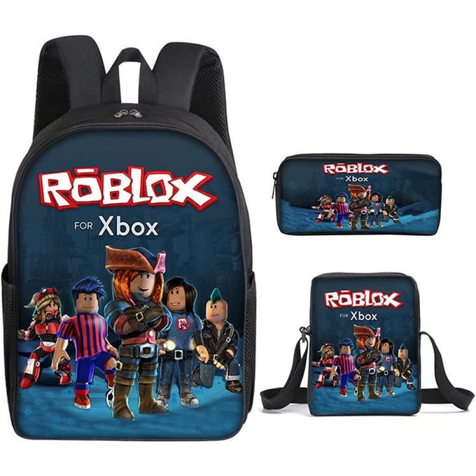 Roblox Student Schooltas Basisschool en Middelbare School Rugzak Modetrend Rugzak Drie Delig Set pencil case