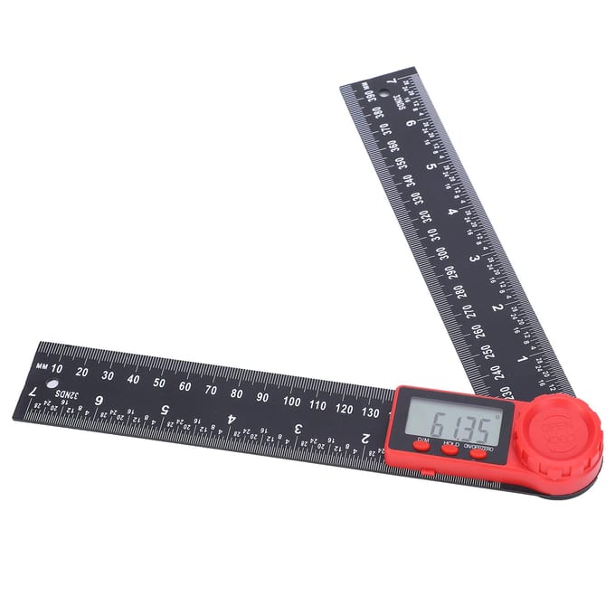 Elektronische Digitale Hoekliniaal 360 Graden Hoekmeter Liniaal Hoek Lengte Meetinstrument black
