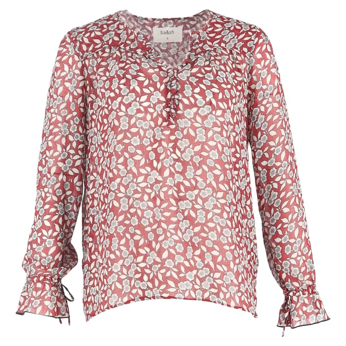 Ba&sh Beatrix top met bloemenprint in rood polyester