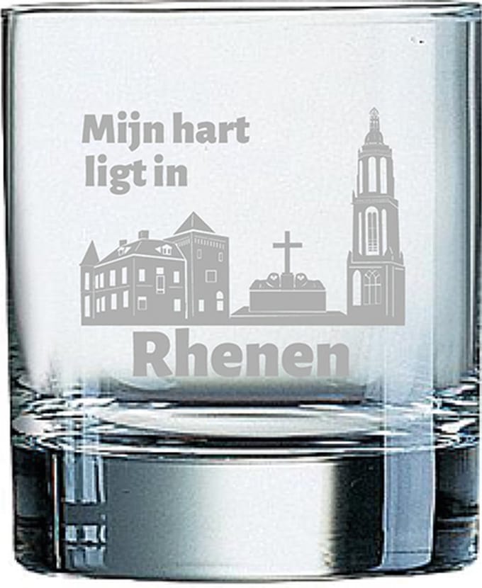 Gegraveerde Whiskeyglas 20cl Rhenen