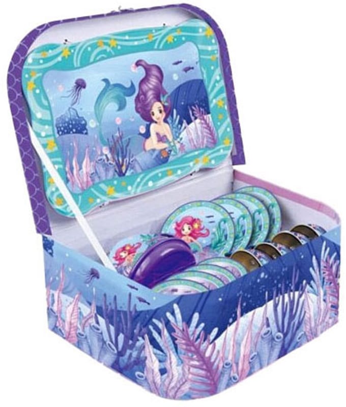 Mermaid Theeservies in Picknickkoffer