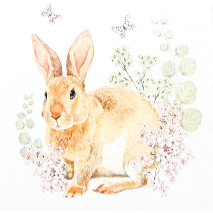 Home fashion servetten pasen, rosi rabbit, formaat 33x33cm