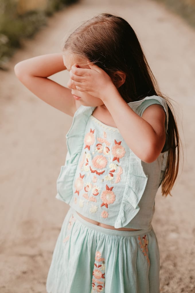 Louise Misha Top Hadiya Almond Maat: 9M | Overhemden Outlet | kids | Groen